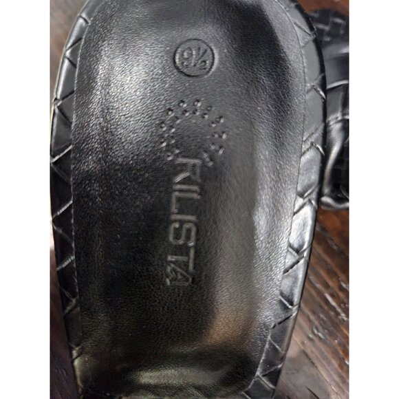 Rilista Black Woven Open-Toe Block Heel Sandals/Size 9.5 - Picture 8 of 8